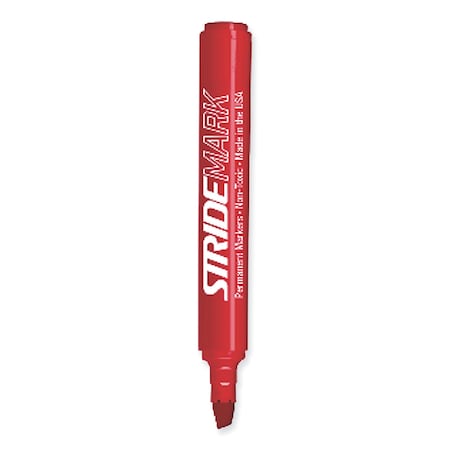 Stride StrideMark Permanent Marker, Fine Bullet Tip, Red, 12PK 22003
